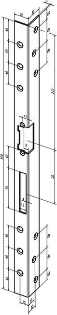 ASSA ABLOY Sicherheits-Winkelschließblech 312 Länge 500 mm Stärke 2 mm ( 3324034063 )