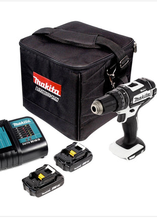 Makita DHP 482 W Akku Schlagbohrschrauber 18 V 62 Nm + 2x Akku 2,0 Ah + Ladegerät + Tasche - Toolbrothers