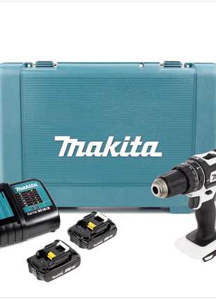 Makita DHP 482 SAE W Akku Schlagbohrschrauber 18 V 62 Nm + 2x Akku 2,0 Ah + Ladegerät + Koffer - Toolbrothers