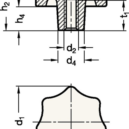 GANTER Sterngriff DIN 6336 mit Gewindebuchse ( 4601000862 )
