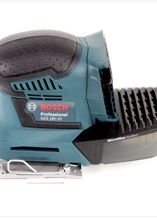 Bosch GSS 18V-10 Akku Schwingschleifer 18V + 3x Schleifblatt + L-Boxx ( 06019D0202 ) - ohne Akku, ohne Ladegerät - Toolbrothers