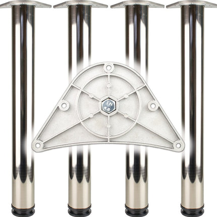 BMB Tischbein-Set Chrom poliert 60 mm Höhe 870 mm ( 3000273147 )