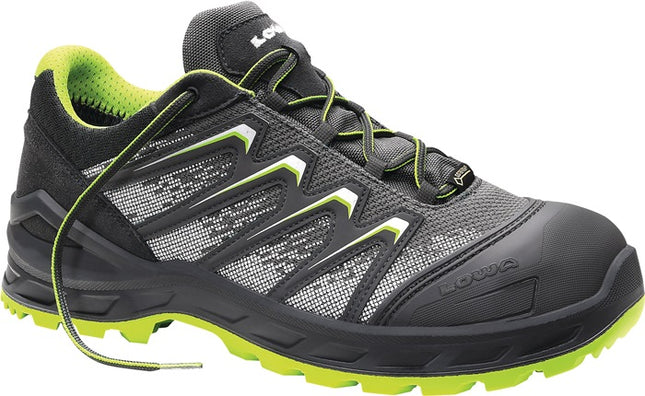 LOWA Sicherheitsschuh Larrox Work GTX grey Lo Größe 44 grau/grün ( 8000468869 )