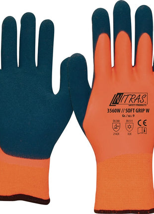 Gants de protection anti-froid NITRAS SOFT GRIP W taille 8 orange/bleu foncé ( 8000235056 )