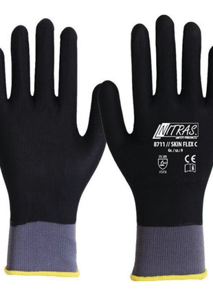 NITRAS Handschuhe SKIN FLEX C Größe 8 grau/schwarz ( 8000636598 )