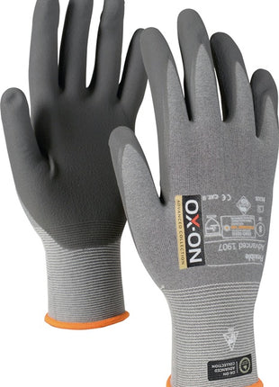 OX-ON Handschuhe Flexible Advanced 1907 Größe 8 grau/hellgrau ( 4000391348 )