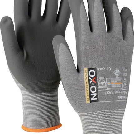 OX-ON Handschuhe Flexible Advanced 1907 Größe 9 grau/hellgrau ( 4000391349 )