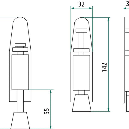 INTERSTEEL Türfeststeller 0035.4440 Edelstahl matt ( 3000210971 )