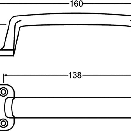 HERMETA Handgriff Ausladung 30 mm Länge 160 mm Breite 42 mm ( 3000283305 )