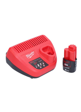 Milwaukee M12 FHIR14-201 carraca a batería 12 V 47 Nm 1/4" sin escobillas + 1x batería 2,0 Ah + cargador