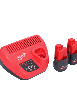 Cliquet à batterie Milwaukee M12 FHIR14-252 12 V 47 Nm 1/4" brushless + 2x batterie 2,5 Ah + chargeur