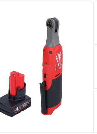 Cliquet à batterie Milwaukee M12 FHIR14-401 12 V 47 Nm 1/4" brushless + 1x batterie 4,0 Ah - sans chargeur