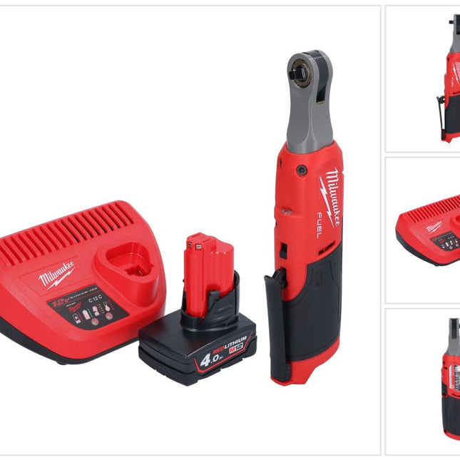 Milwaukee M12 FHIR14-401 Akku Ratsche 12 V 47 Nm 1/4" Brushless + 1x Akku 4,0 Ah + Ladegerät