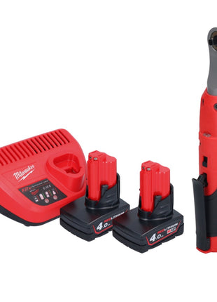 Milwaukee M12 FHIR14-402 carraca a batería 12 V 47 Nm 1/4" sin escobillas + 2x batería 4,0 Ah + cargador