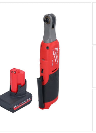 Milwaukee M12 FHIR14-501 carraca a batería 12 V 47 Nm 1/4" sin escobillas + 1x batería 5,0 Ah - sin cargador