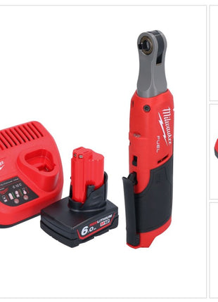 Milwaukee M12 FHIR14-601 Akku Ratsche 12 V 47 Nm 1/4" Brushless + 1x Akku 6,0 Ah + Ladegerät