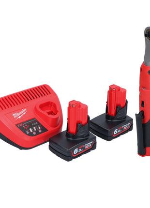 Milwaukee M12 FHIR14-602 carraca a batería 12 V 47 Nm 1/4" sin escobillas + 2x batería 6,0 Ah + cargador