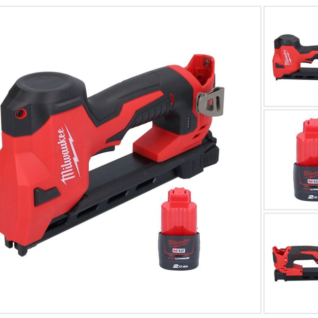 Milwaukee M12 BCST-201 Akku Tacker 12 V 19 x 25,4 mm + 1x Akku 2,0 Ah - ohne Ladegerät