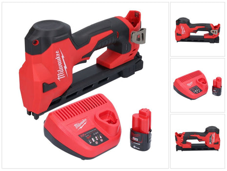 Grapadora a batería Milwaukee M12 BCST-201 12 V 19 x 25,4 mm + 1x batería 2,0 Ah + cargador