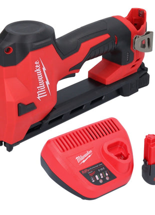 Grapadora a batería Milwaukee M12 BCST-251 12 V 19 x 25,4 mm + 1x batería 2,5 Ah + cargador