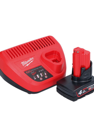 Grapadora a batería Milwaukee M12 BCST-401 12 V 19 x 25,4 mm + 1x batería 4,0 Ah + cargador