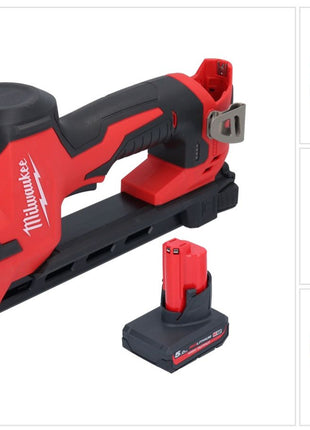 Grapadora a batería Milwaukee M12 BCST-501 12 V 19 x 25,4 mm + 1x batería 5,0 Ah - sin cargador