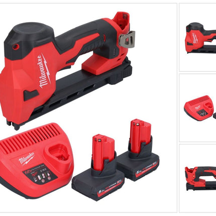 Milwaukee M12 BCST-502 Akku Tacker 12 V 19 x 25,4 mm + 2x Akku 5,0 Ah + Ladegerät