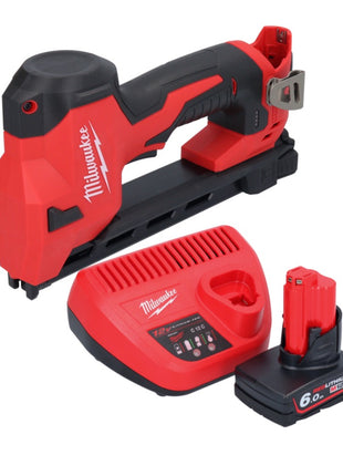 Grapadora a batería Milwaukee M12 BCST-601 12 V 19 x 25,4 mm + 1x batería 6,0 Ah + cargador