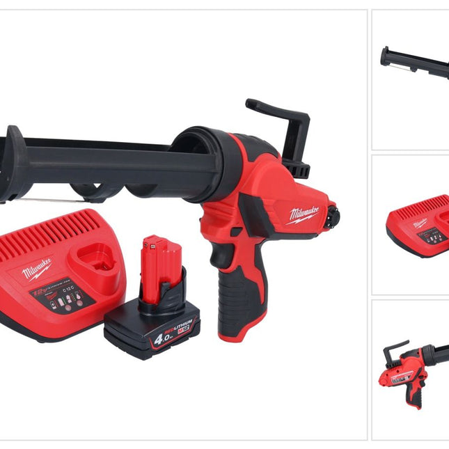 Milwaukee M12 PCG/310-401 Akku Kartuschenpresse 12 V 310 ml + 1x Akku 4,0 Ah + Ladegerät
