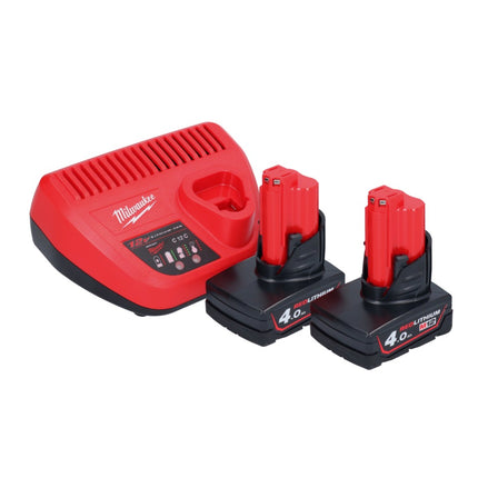 Milwaukee M12 PCG/310-402 Akku Kartuschenpresse 12 V 310 ml + 2x Akku 4,0 Ah + Ladegerät