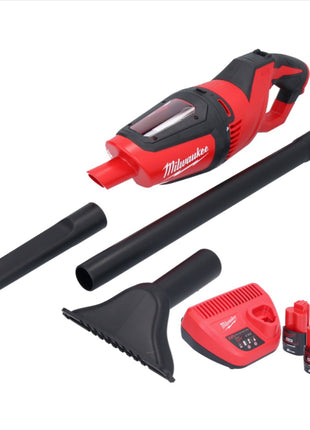 Milwaukee M12 HV-202 Akku Staubsauger 12 V + 2x Akku 2,0 Ah + Ladegerät