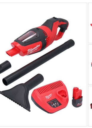 Aspirador a batería Milwaukee M12 HV-251 12 V + 1x batería 2,5 Ah + cargador