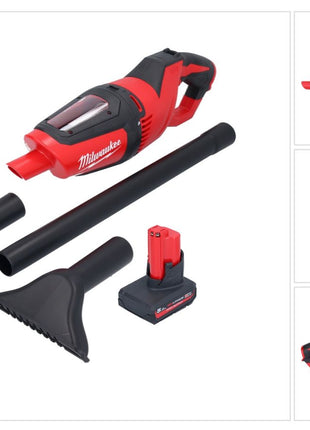 Aspirador de batería Milwaukee M12 HV-501 12 V + 1x batería 5,0 Ah - sin cargador