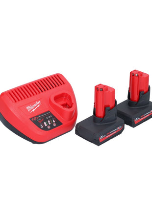 Aspirateur à batterie Milwaukee M12 HV-502 12 V + 2x batteries 5,0 Ah + chargeur