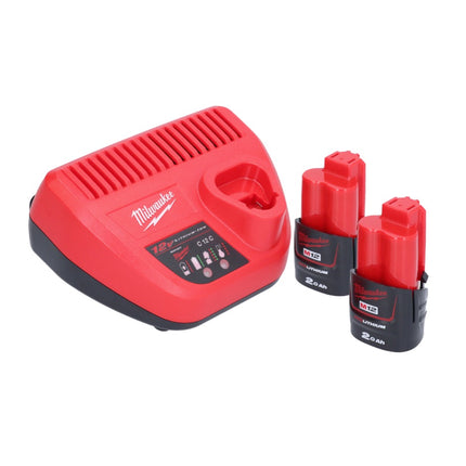 Milwaukee M12 BIW38-202C Akku Schlagschrauber 12 V 135 Nm 3/8˝ ( 4933443899 ) + 2x Akku 2,0 Ah + Ladegerät + Koffer