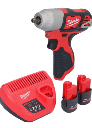 Milwaukee M12 BIW38-252 Akku Schlagschrauber 12 V 135 Nm 3/8˝ + 2x Akku 2,5 Ah + Ladegerät