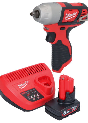 Milwaukee M12 BIW38-601 Akku Schlagschrauber 12 V 135 Nm 3/8˝ + 1x Akku 6,0 Ah + Ladegerät