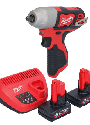 Llave de impacto inalámbrica Milwaukee M12 BIW38-602 12 V 135 Nm 3/8˝ + 2x baterías 6,0 Ah + cargador