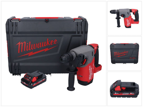 Milwaukee M18 ONEFHX-301X Cordless combi hammer 18 V 2.5 J SDS-Plus Brushless + 1x rechargeable battery 3.0 Ah + HD box - without charger