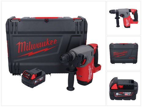 Milwaukee M18 ONEFHX-501X Akku Kombihammer 18 V 2,5 J SDS-Plus Brushless + 1x Akku 5,0 Ah + HD-Box - ohne Ladegerät