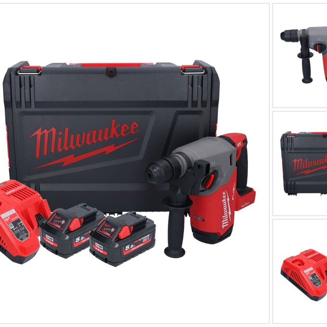 Milwaukee M18 ONEFHX-552X Akku Kombihammer 18 V 2,5 J SDS-Plus ( 4933478504 ) Brushless + 2x Akku 5,5 Ah + Ladegerät + HD-Box