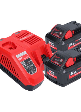 Milwaukee M18 ONEFHX-552X Akku Kombihammer 18 V 2,5 J SDS-Plus ( 4933478504 ) Brushless + 2x Akku 5,5 Ah + Ladegerät + HD-Box