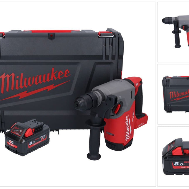 Milwaukee M18 ONEFHX-801X Akku Kombihammer 18 V 2,5 J SDS-Plus Brushless + 1x Akku 8,0 Ah + HD-Box - ohne Ladegerät
