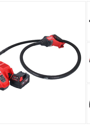 Milwaukee M18 FCVN24-501 Akku Betonrüttler 18 V 2,4 m Brushless + 1x Akku 5,0 Ah + Ladegerät