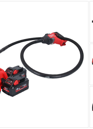 Milwaukee M18 FCVN24-802 Akku Betonrüttler 18 V 2,4 m Brushless + 2x Akku 8,0 Ah + Ladegerät