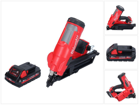 Milwaukee M18 FFN-301 Akku Nagler 18 V 50 - 90 mm Brushless + 1x Akku 3,0 Ah - ohne Ladegerät