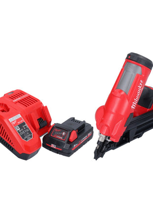 Clavadora a batería Milwaukee M18 FFN-301 18 V 50 - 90 mm sin escobillas + 1x batería 3,0 Ah + cargador