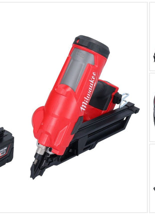 Clavadora a batería Milwaukee M18 FFN-501 18 V 50 - 90 mm sin escobillas + 1x batería 5,0 Ah - sin cargador