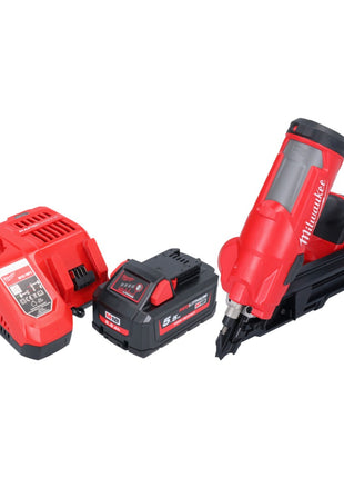 Clavadora a batería Milwaukee M18 FFN-551 18 V 50 - 90 mm sin escobillas + 1x batería 5,5 Ah + cargador