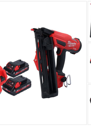 Clavadora a batería Milwaukee M18 FN16GA-302 18 V 32 - 64 mm sin escobillas + 2x baterías 3,0 Ah + cargador